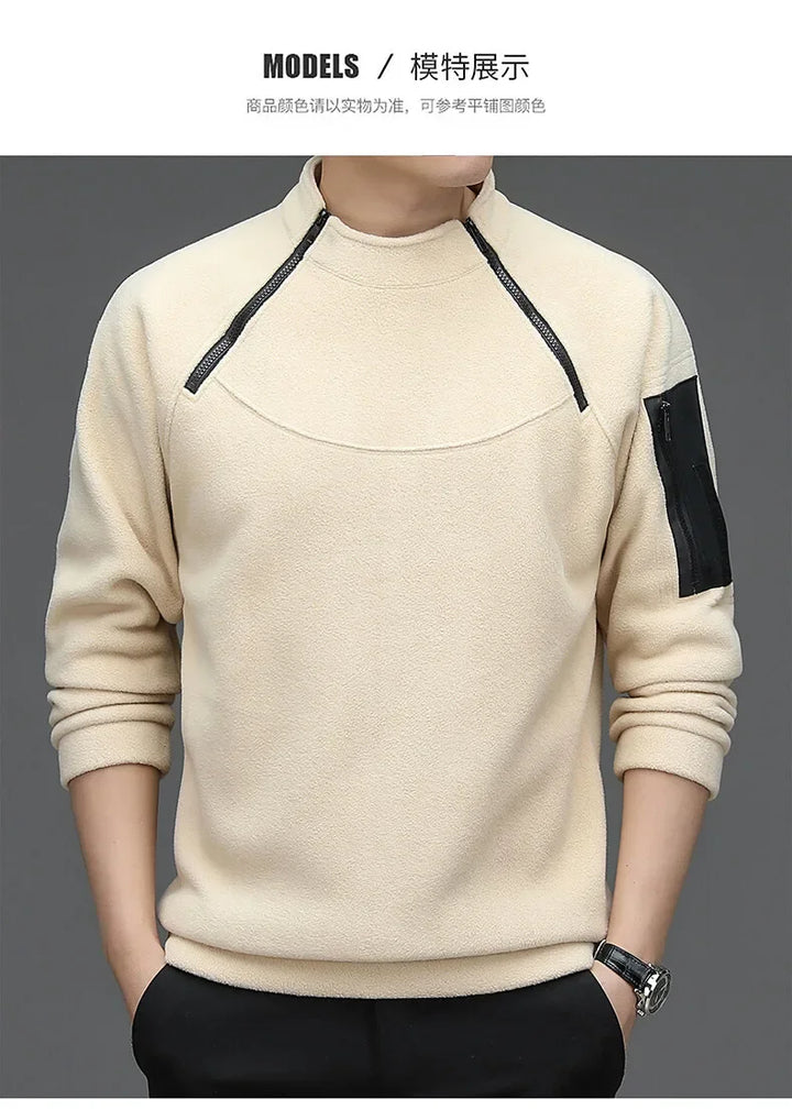 Men's Sweatshirs Spring Fall Long-sleeved T-shirt Top Loose Trend Round Neck Bottoming Shirt Lightweight Casual Sports
