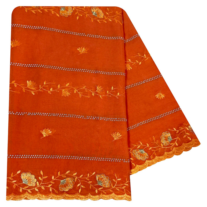 2026 KASHKHA Style 100% Cotton Fabric Embroidered Scarf African Muslim Headscarf Dubai New Floral Style For Prayer