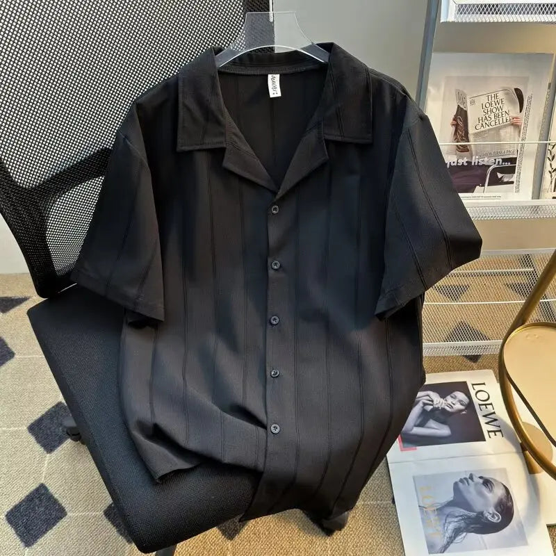 Shirt Men's Short-sleeved White Summer Trend Fashion Trend New Temperament