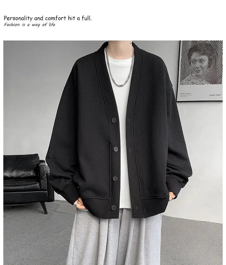 Plus Size Men’s Sweatshirt M–8XL – Heavy Blend Single-Breasted Autumn Jacket