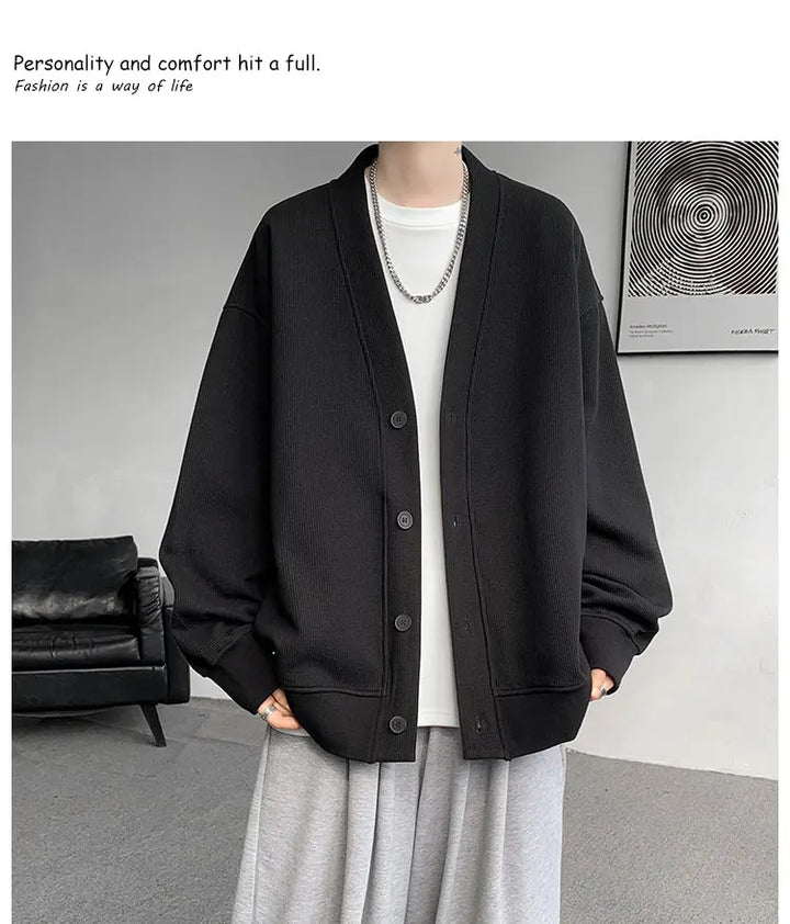 Plus Size Men’s Sweatshirt M–8XL – Heavy Blend Single-Breasted Autumn Jacket