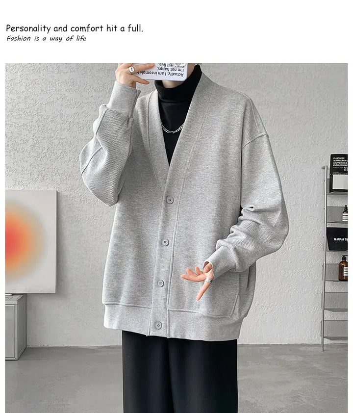 Plus Size Men’s Sweatshirt M–8XL – Heavy Blend Single-Breasted Autumn Jacket