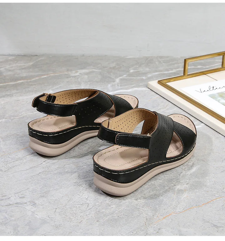 Women's sandals soft, breathable, non slip, lightweight comfortable suitable daily leisure  vacation thick soles sloping heels