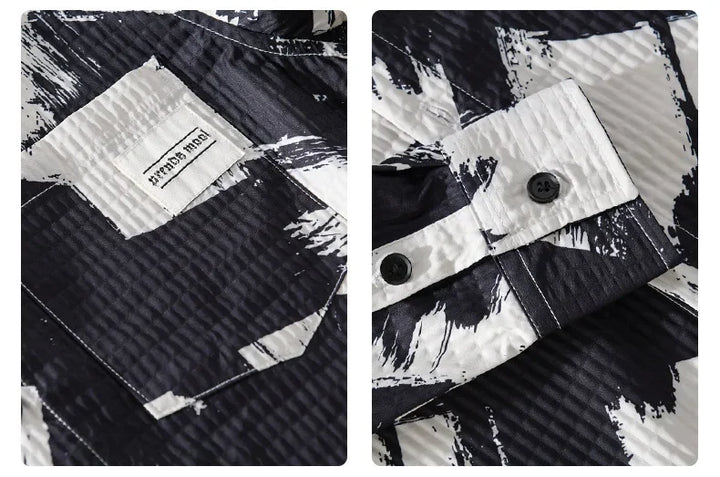 High-quality long-sleeved shirt for new autumn fashion, trendy brand, handsome business style, textured striped shirt, slim fit