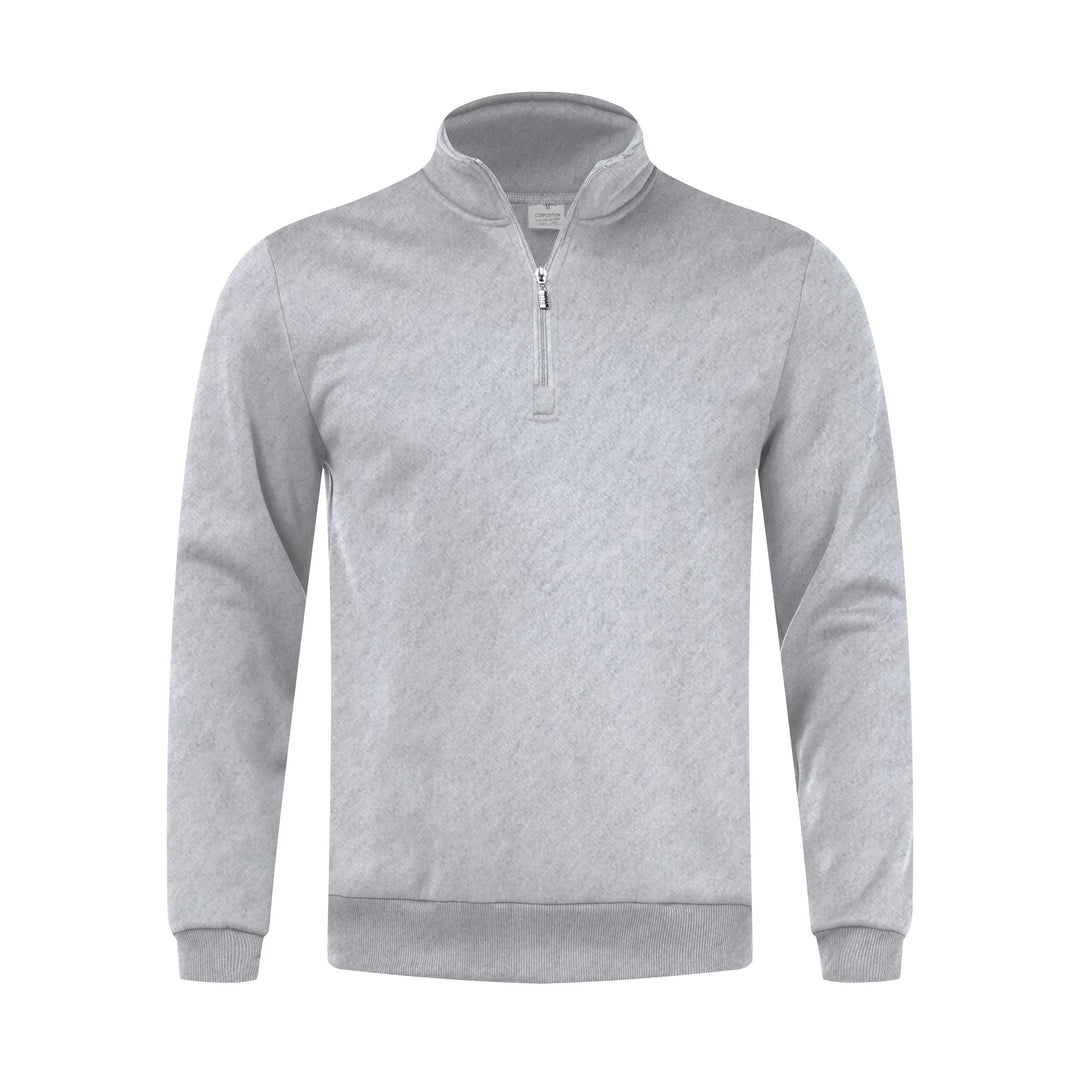 Men Sweatshirts Fall Spring Thicker Half Zip Pullover Hoody Solid Color Turtleneck for Male Outdoor