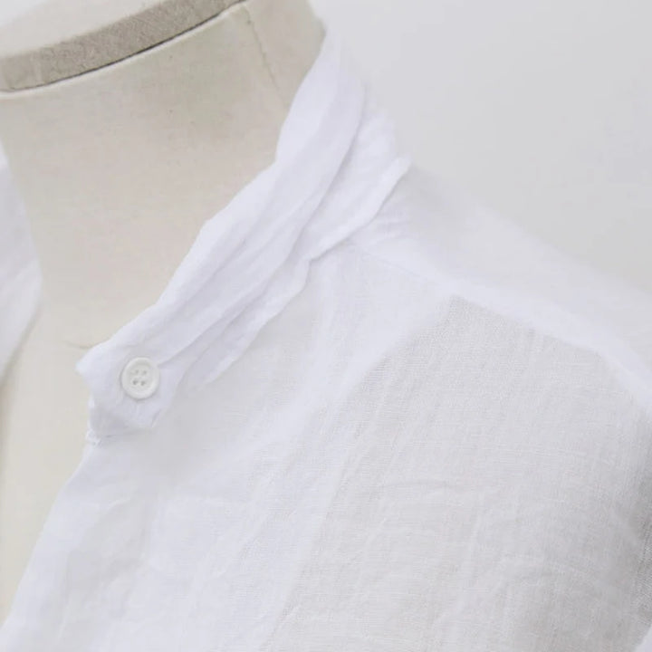قميص كتان أبيض نسائي