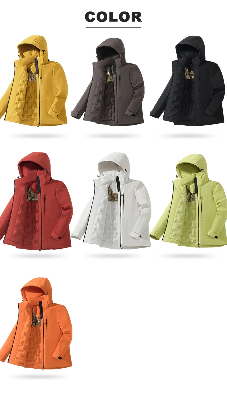 JNLN Unisex Waterproof Fleece Jacket – Windproof Thermal Coat for Hiking, Skiing & Outdoor Activities