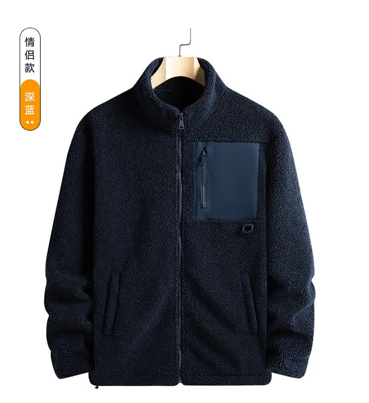 Men’s Warm Polar Fleece Jacket – Casual Outdoor Winter Coat