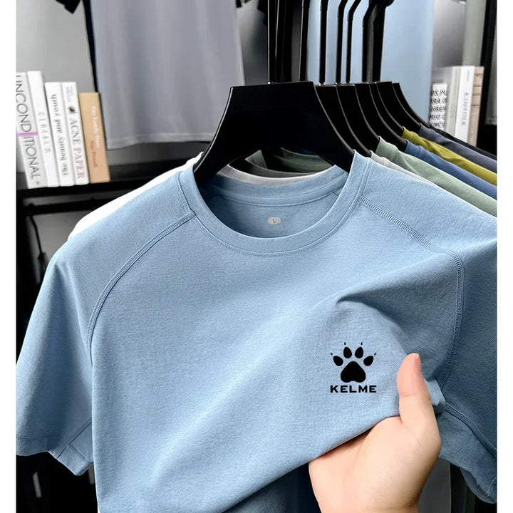 KELME's New Men's Summer High-Quality Round-Neck Breathable Quick-Drying Short-Sleeved Casual Sports Breathable Shirt