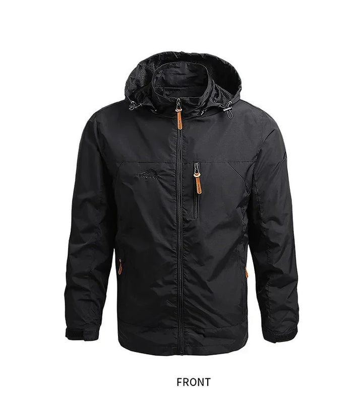 Men’s Waterproof Windbreaker – Military Hooded Combat Jacket for Autumn Hiking & Biking