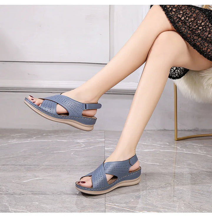 Women's sandals soft, breathable, non slip, lightweight comfortable suitable daily leisure  vacation thick soles sloping heels