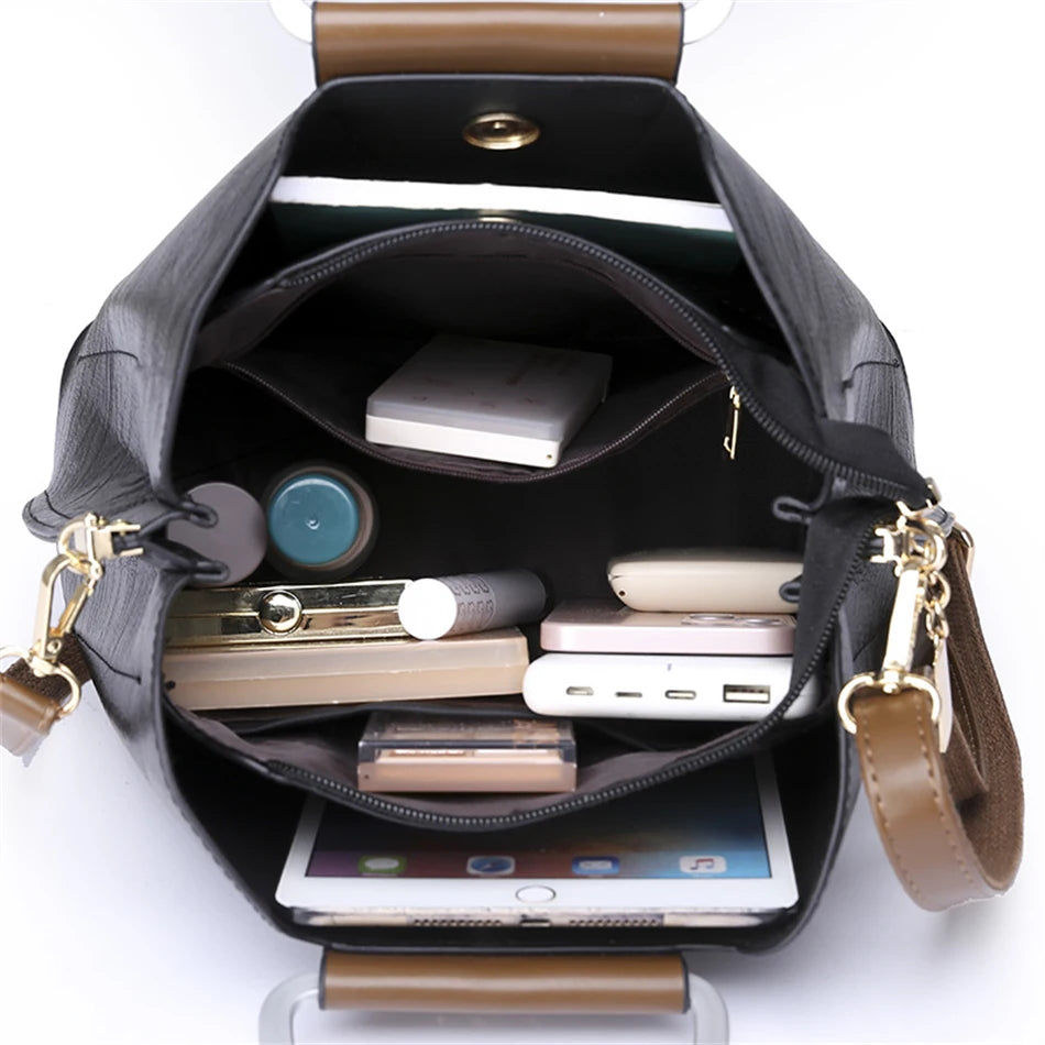 Luxury Women’s Oil Leather Handbag – 2024 Designer Shoulder & Crossbody Tote