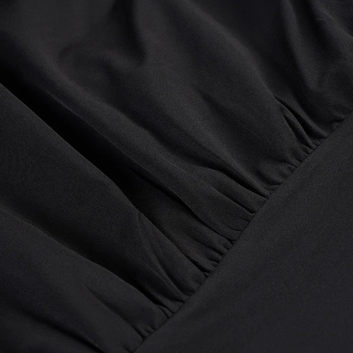 Solid Black T Shirts For Women Elegant Clothes Turtleneck Camisetas Lady Tops Long Sleeve Ropa De Mujer Shirring Feminist Shirt