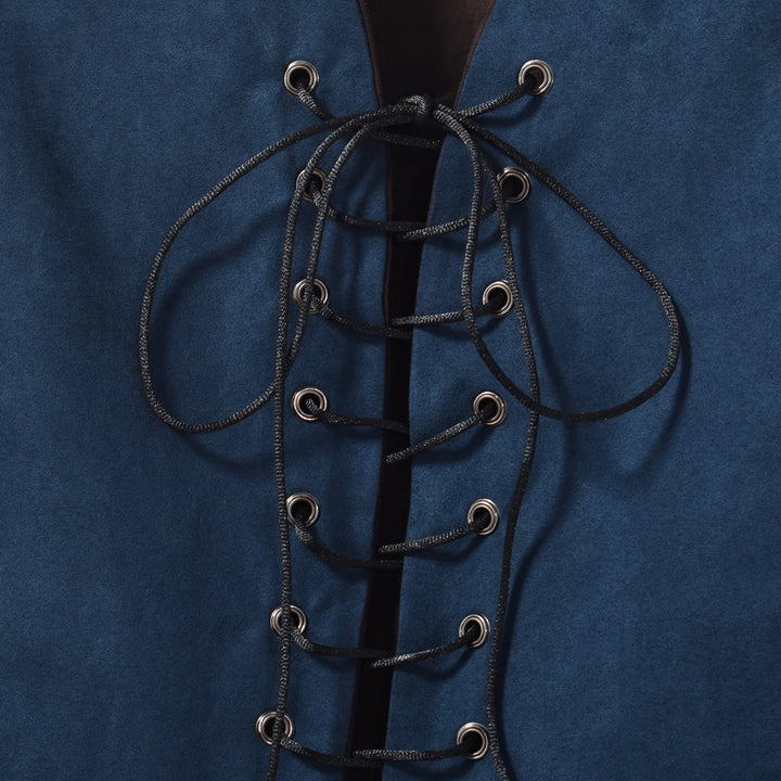 Pirate Tunic Vest For Men Medieval Renaissance Lace Up Reversible Waistcoat