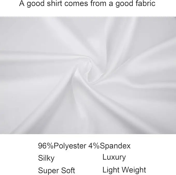 High-end Satin Shirts for Men Fashion Long Sleeved Solid Dress Shirts Men's Business Social Non-ironing Wrinkle-resistant Shirts