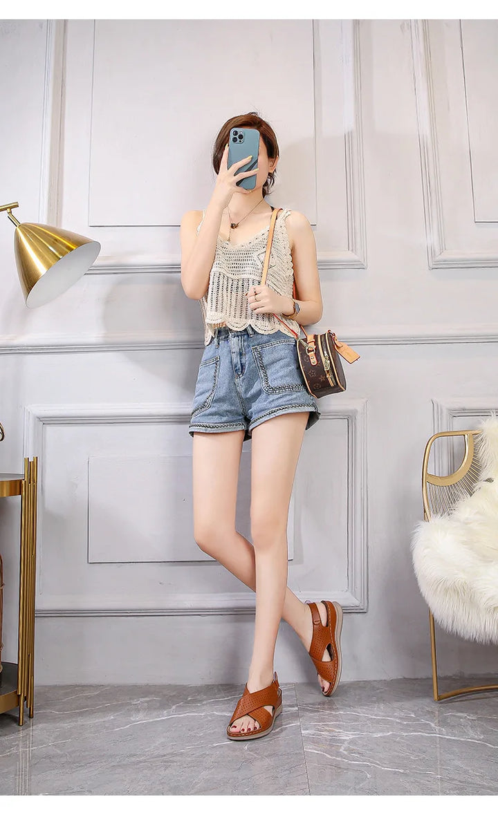 Women's sandals soft, breathable, non slip, lightweight comfortable suitable daily leisure  vacation thick soles sloping heels