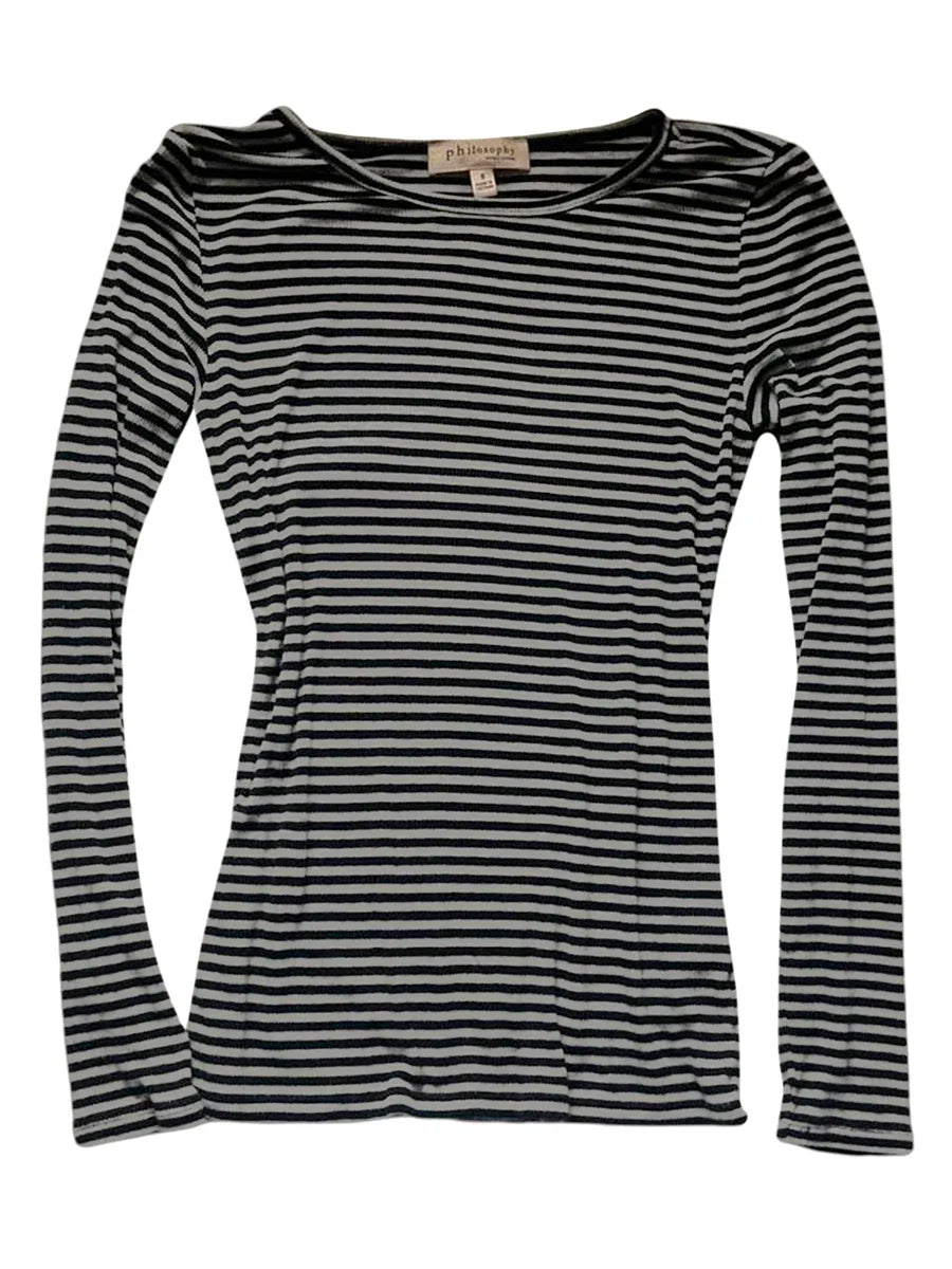 Long Sleeve Shirts for Women Fashion Casual Basic Crew Neck Striped Slim Fit T-shirt Going Out Blouses Y2K Vintage Tight Shirts