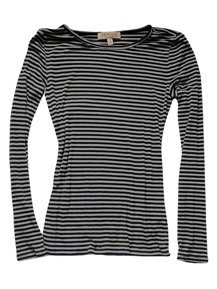 Long Sleeve Shirts for Women Fashion Casual Basic Crew Neck Striped Slim Fit T-shirt Going Out Blouses Y2K Vintage Tight Shirts