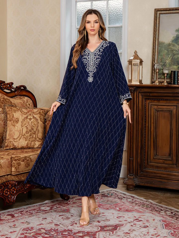 Muslim Abayas Arabic Embroidery Kaftan Women's Elegant Dresses Dubai Kaftan Eid Ramadan Caftan Robe Jalabiya Turkey Morocco Gown