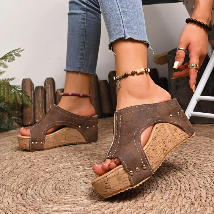 2025 Women’s Summer Wedge Sandals – Elegant Platform Slides