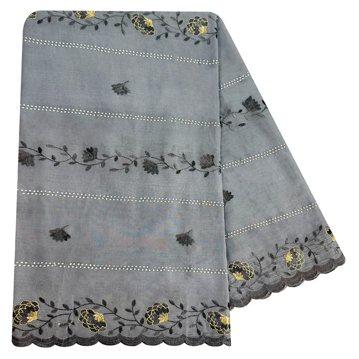 2026 KASHKHA Style 100% Cotton Fabric Embroidered Scarf African Muslim Headscarf Dubai New Floral Style For Prayer