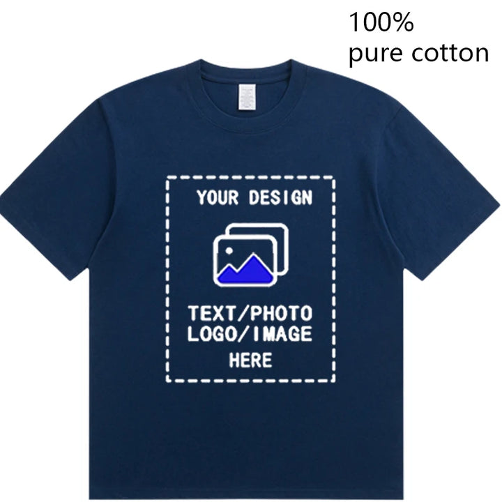 Custom-Made Men's T-Shirts Are Suitable for Team Gatherings, Gyms, and Sports Cotton Round-Neck Short-Sleeved Shirts