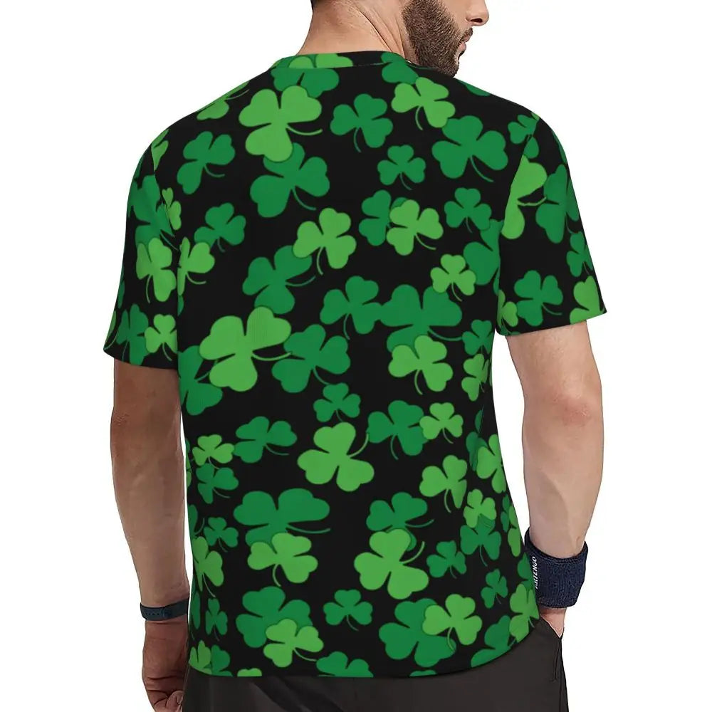 Sportswear T Shirt For Man Irish St Patricks Day T Shirts Hippie Green Plaid Summer Tees O Neck Streetwear Design Clothing Gift