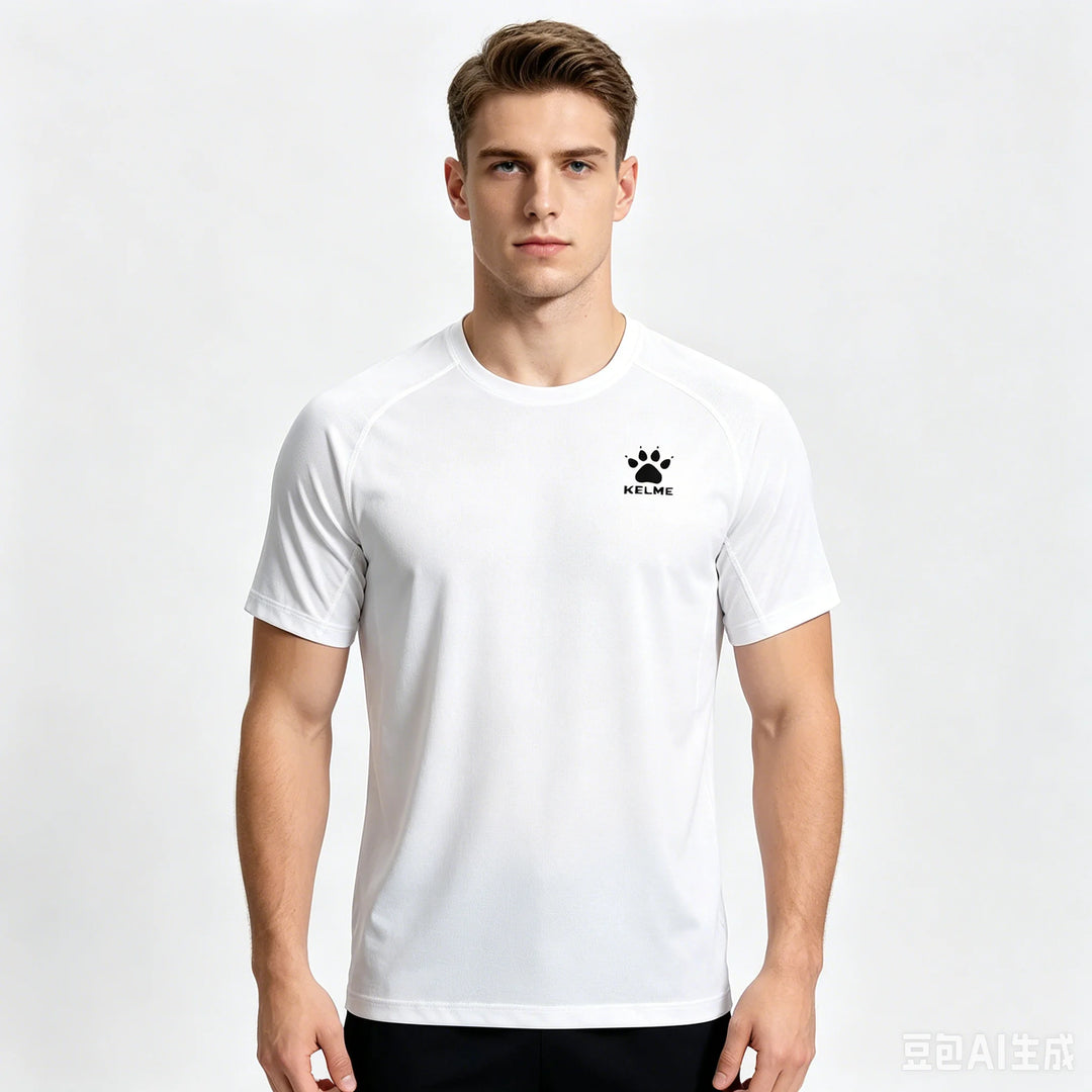 KELME's New Men's Summer High-Quality Round-Neck Breathable Quick-Drying Short-Sleeved Casual Sports Breathable Shirt