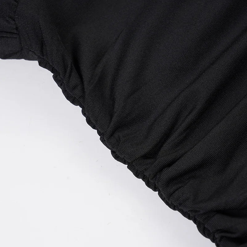 Solid Black T Shirts For Women Elegant Clothes Turtleneck Camisetas Lady Tops Long Sleeve Ropa De Mujer Shirring Feminist Shirt