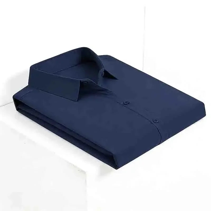 Men's Black Short Sleeve Dress Shirt Slim Fit Non-iron Formal Business Button Down Shirt for Office