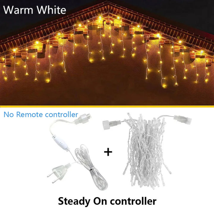 LED-Lichterkette in Eiszapfenform für Garten und Hof