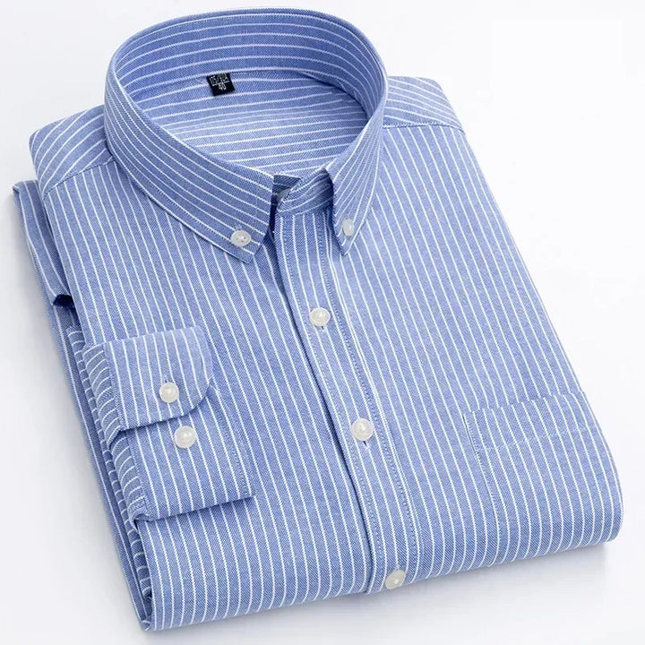 Men's Long Sleeve Shirt Spring Summer Autumn Winter Oxford Woven Slim Free Ironing Comfortable Soft Casual Fashion Simple Work