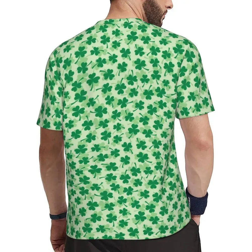 Sportswear T Shirt For Man Irish St Patricks Day T Shirts Hippie Green Plaid Summer Tees O Neck Streetwear Design Clothing Gift