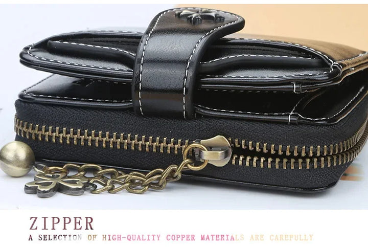 Women’s PU Leather Wallet – Small Coin Card Holder Short Clutch Purse