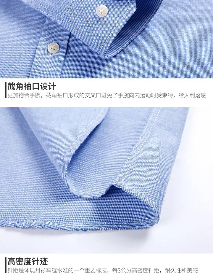 Men's Long Sleeve Shirt Spring Summer Autumn Winter Oxford Woven Slim Free Ironing Comfortable Soft Casual Fashion Simple Work