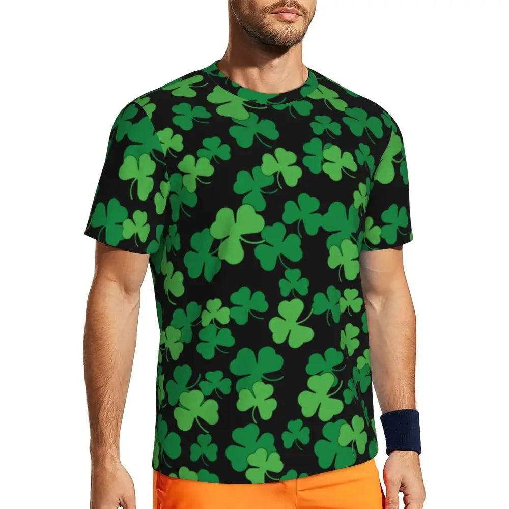 Sportswear T Shirt For Man Irish St Patricks Day T Shirts Hippie Green Plaid Summer Tees O Neck Streetwear Design Clothing Gift