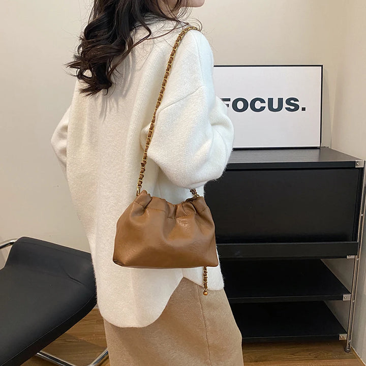 Damen-Umhängetasche aus PU-Leder, Hobo-Tasche