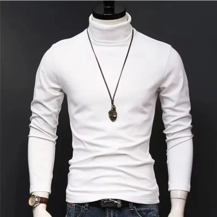 Men's Original Shirts Fall/Winter T-Shirt Fashionable Inner Wear for Men Slim Fit Turtleneck Shirt Solid Black Long Sleeve Shirt