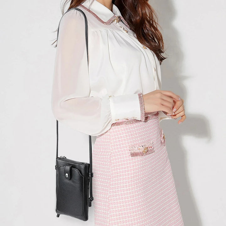 حقيبة كتف وحقيبة كروس نسائية من الجلد الصناعي - سعة كبيرة