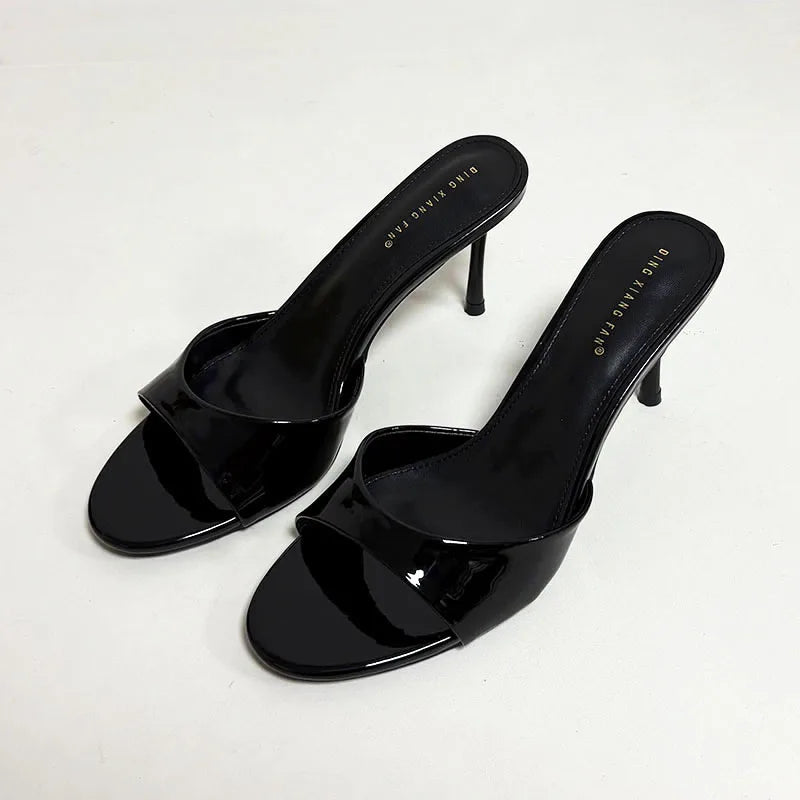 Women’s Heeled Slides – Round Toe Thin Heel Sandals