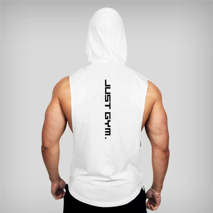 Muscleguys Gym Hooded Tank Top Men Fitness Clothing Cotton Bodybuilding Hoodie Vest Workout Singlets Sports Sleeveless Shirt