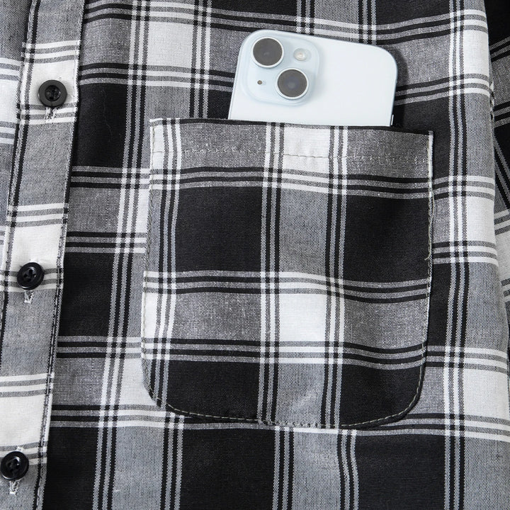 Men's Shirt Spring And Autumn Coat Fashionable Classic Checkered Youth Casual Comfortable And Fashionable Button Up Long Sleeved