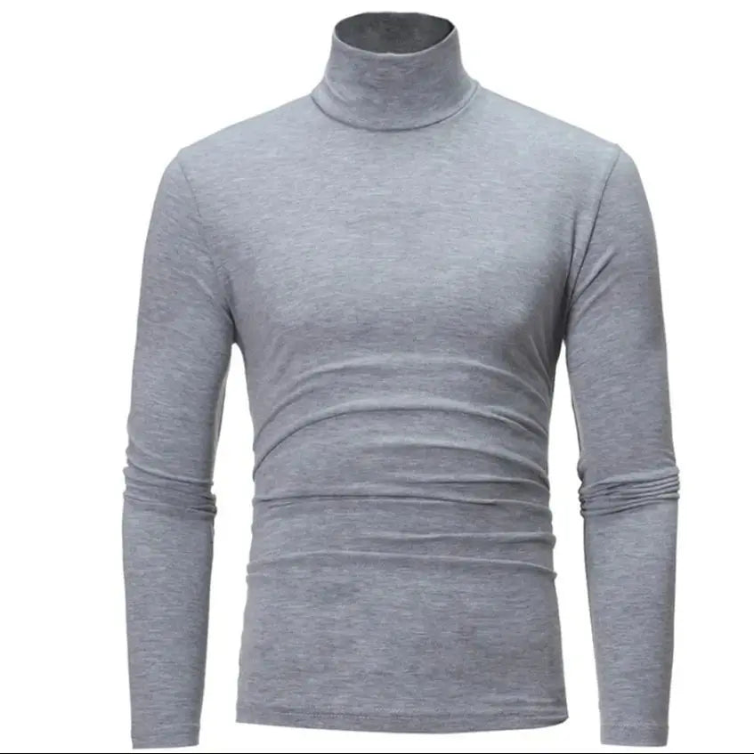 Men’s Warm Turtleneck Top – Slim Fit Long Sleeve, Autumn/Winter
