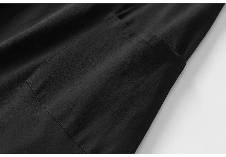Men's Kimono Cardigan Japanese Samurai Costume Cotton Linen Haori Yukata Streetwear Retro Ethnic Robe Double-Sided Cloak Jacket