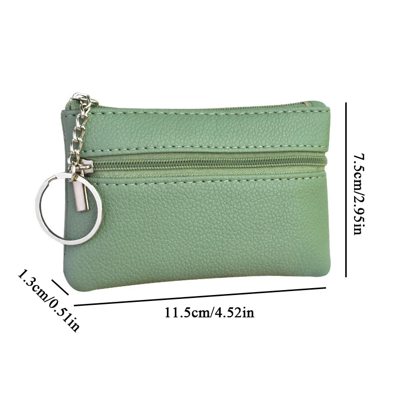 Women’s PU Leather Coin & Zipper Wallet – Small Portable Purse