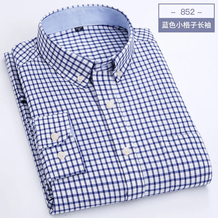 Men's Long Sleeve Shirt Non-Ironing Oxford Spinning Spring Summer Autumn Slim Casual Comfortable All Fashion Fast Color Shirt