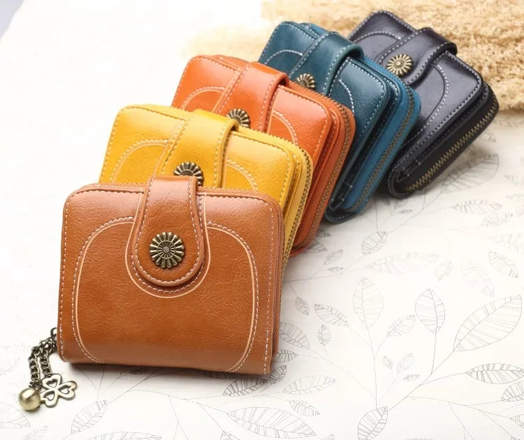 Women’s PU Leather Wallet – Small Coin Card Holder Short Clutch Purse