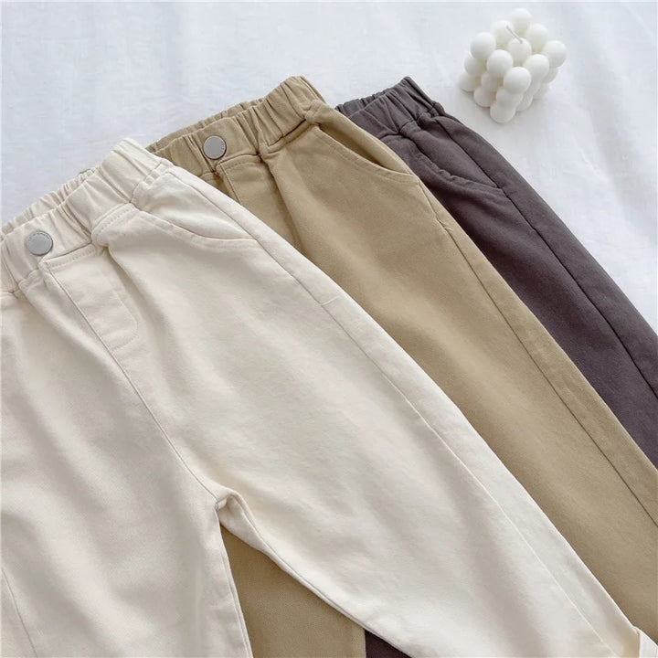 Korean Style Kids Pants - Autumn Spring Slacks for Boys & Girls, Foreign Fashion Trousers Winter Clothes for Girls