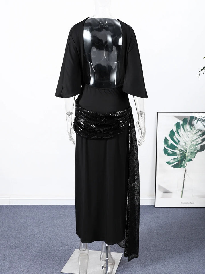 Women's Dresses Evening Dress Sexy Backless Formal Wear Elegant Party Sexy Clothes Velvet Backless Sleevele Midi Dress Gown Wear