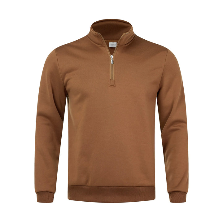 Men Sweatshirts Fall Spring Thicker Half Zip Pullover Hoody Solid Color Turtleneck for Male Outdoor